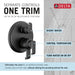 Delta Tetra T27989 17 Series Integrated Diverter Trim with 6-Setting, matte black - view 2