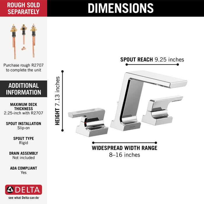 Delta Pivotal: Roman Tub Trim, lumicoat chrome - view 4