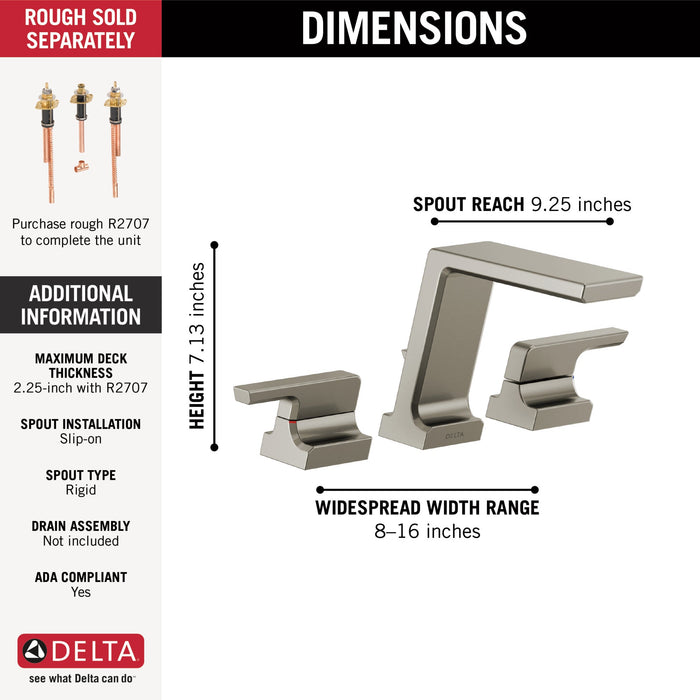 Delta Pivotal: Roman Tub Trim, lumicoat stainless - view 3