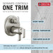 Delta Tetra T27T889 TempAssure 17T Series Integrated Diverter Trim with 3-Setting, lumicoat stainless - view 2