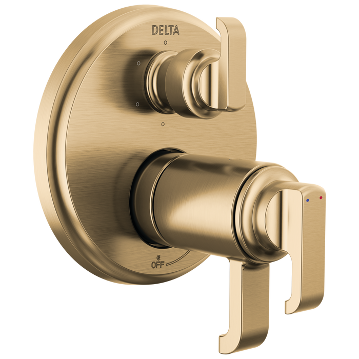 Delta Tetra T27T989 TempAssure 17T Series Integrated Diverter Trim with 6-Setting, lumicoat champagne bronze