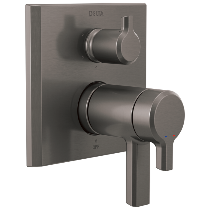 Delta Pivotal: TempAssure 17T Series Valve Trim with 6-Setting Integrated Diverter, lumicoat black stainless