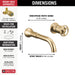 Delta Trinsic T3558LF Single Handle Wall Mount Bathroom Faucet Trim, champagne bronze - view 2