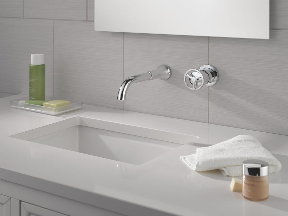 Delta Trinsic T3558LF Single Handle Wall Mount Bathroom Faucet Trim, chrome - view 3