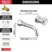 Delta Trinsic T3558LF Single Handle Wall Mount Bathroom Faucet Trim, chrome - view 4