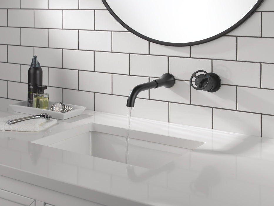 Delta Trinsic T3558LF Single Handle Wall Mount Bathroom Faucet Trim, matte black - view 4