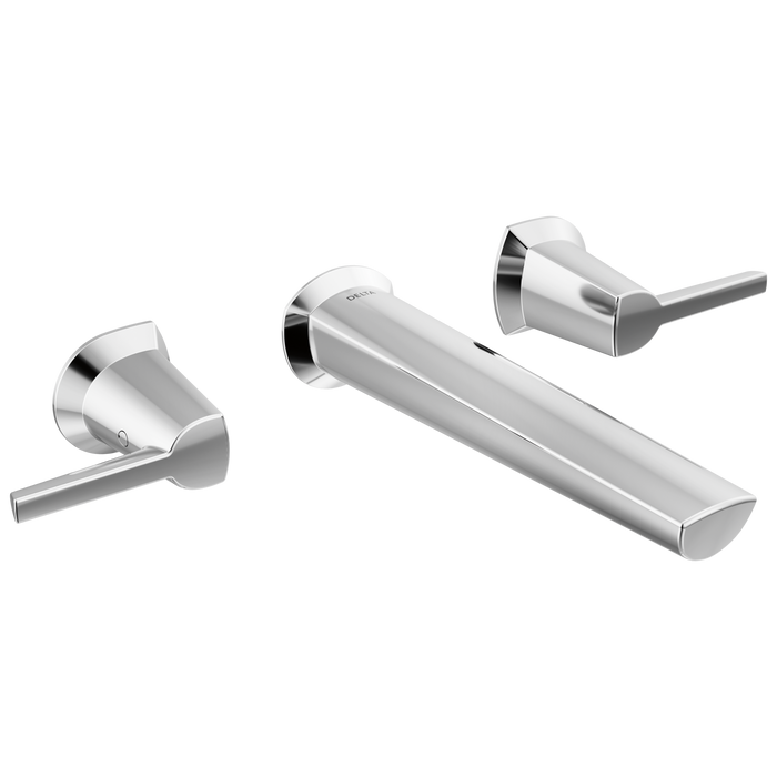 Delta Galeon T3571LF Two Handle Wall Mount Bathroom Faucet, lumicoat chrome