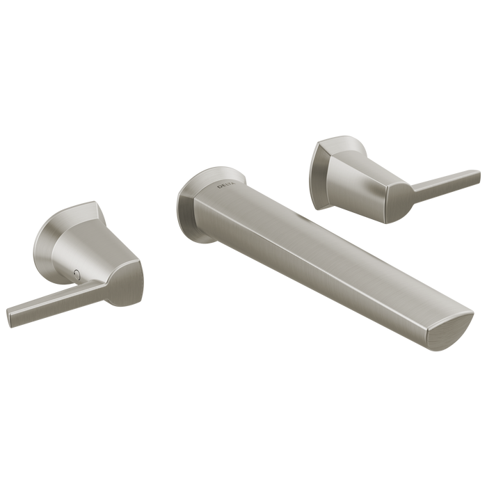 Delta Galeon T3571LF Two Handle Wall Mount Bathroom Faucet, lumicoat stainless