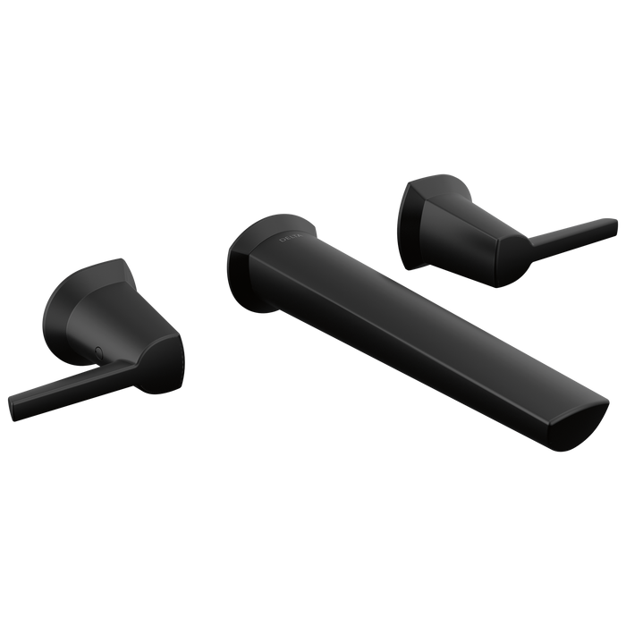 Delta Galeon T3571LF Two Handle Wall Mount Bathroom Faucet, matte black