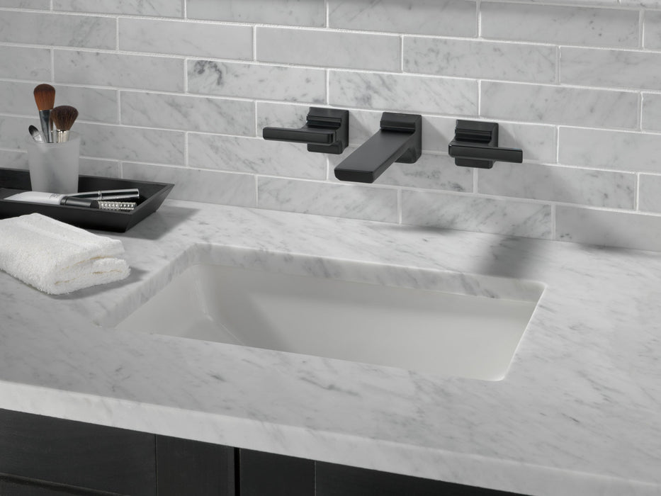 Delta Pivotal T3599LF Two-Handle Wall Mount Bathroom Faucet Trim, matte black - view 3