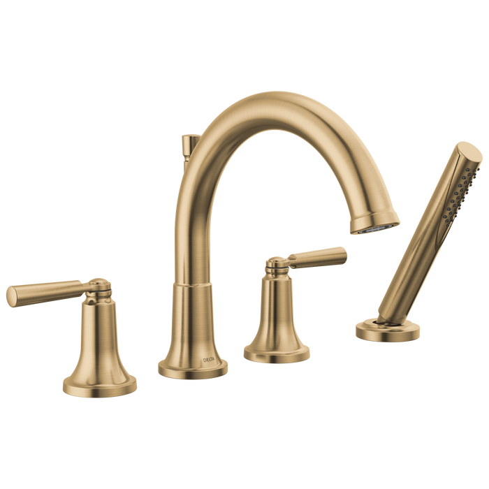 Delta Saylor T4735 Roman Tub Trim with Hand Shower, champagne bronze