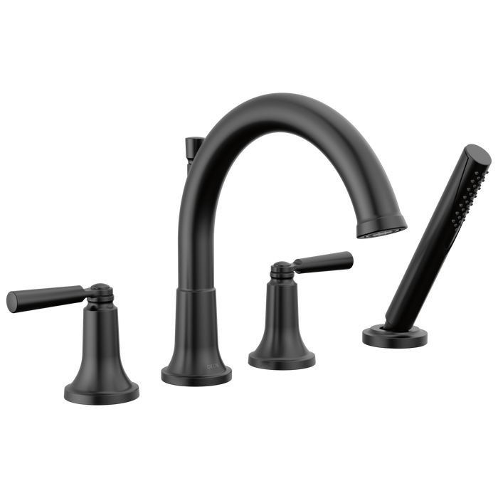 Delta Saylor T4735 Roman Tub Trim with Hand Shower, matte black