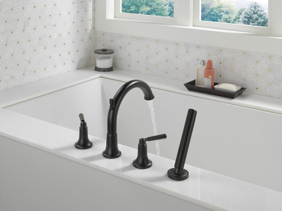 Delta Saylor T4735 Roman Tub Trim with Hand Shower, matte black - view 3