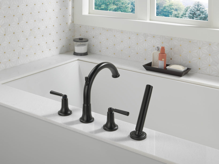 Delta Saylor T4735 Roman Tub Trim with Hand Shower, matte black - view 4