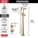 Delta Dorval T4756 Roman Tub with Hand Shower Trim - Less Handles, champagne bronze - view 5