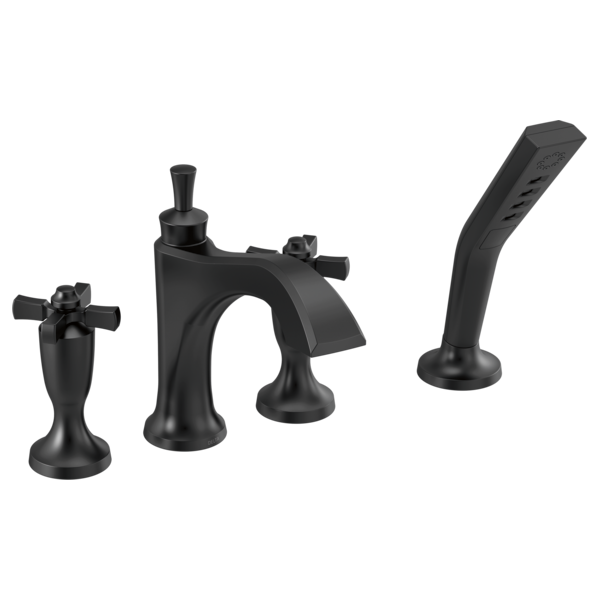 Delta Dorval T4756 Roman Tub with Hand Shower Trim - Less Handles, matte black 2 - view 2