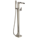 Delta Ara T4768 Single Handle Floor Mount Channel Spout Tub Filler Trim with Hand Shower, stainless