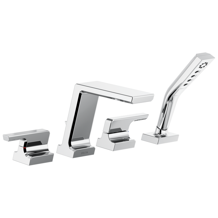 Delta Pivotal T4799 Roman Tub with Hand Shower Trim, lumicoat chrome