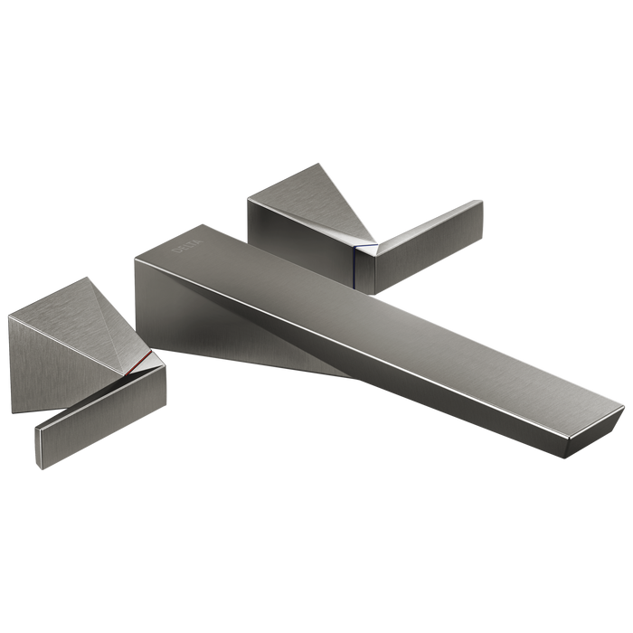 Delta Trillian T5743 Wall Mount Tub Filler Trim, lumicoat black stainless
