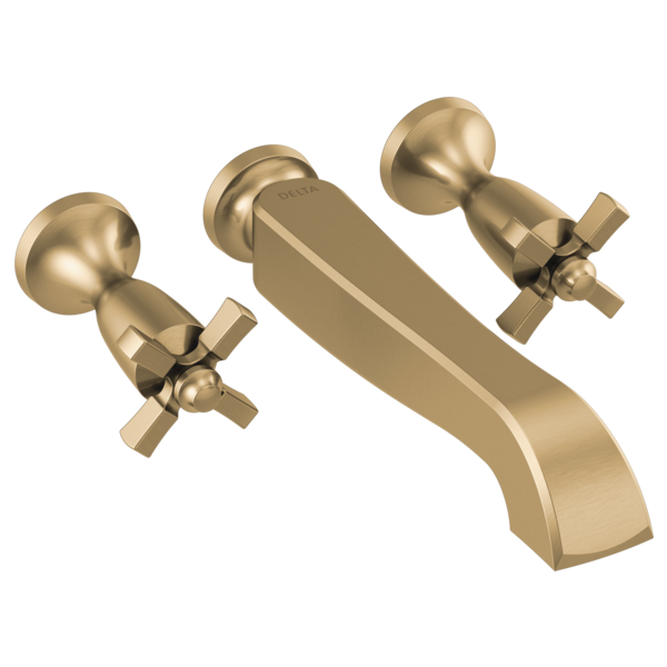 Delta Dorval T5756 Two Handle Wall Mount Tub Filler - Less Handles, champagne bronze - view 2