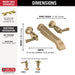 Delta Dorval T5756 Two Handle Wall Mount Tub Filler - Less Handles, champagne bronze - view 4