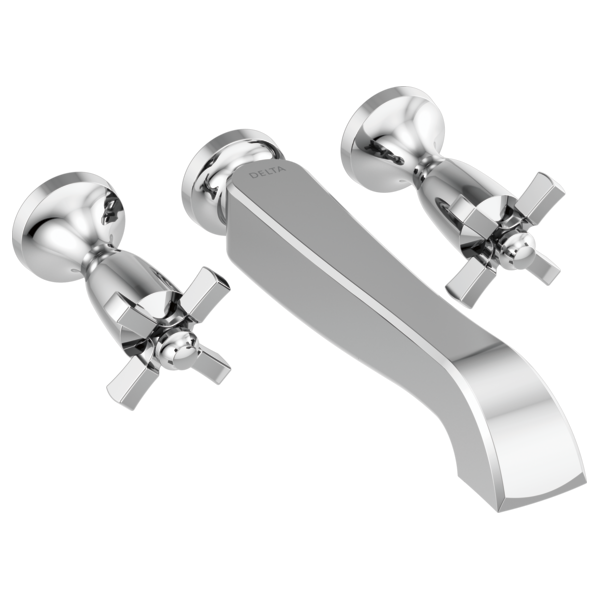 Delta Dorval T5756 Two Handle Wall Mount Tub Filler - Less Handles, chrome - view 2
