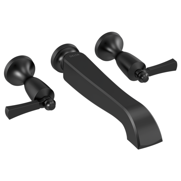 Delta Dorval T5756 Two Handle Wall Mount Tub Filler - Less Handles, matte black - view 2