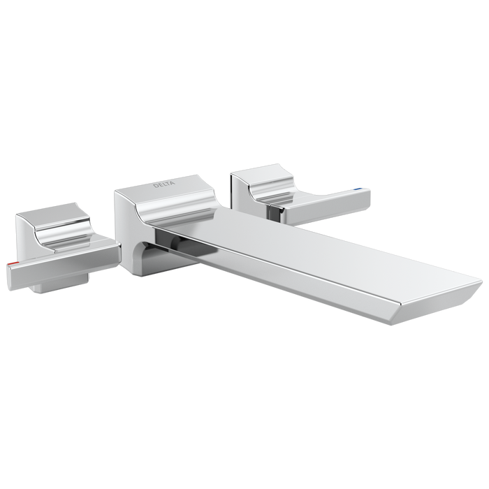 Delta Pivotal T5799 Two Handle Wall Mounted Tub Filler, lumicoat chrome