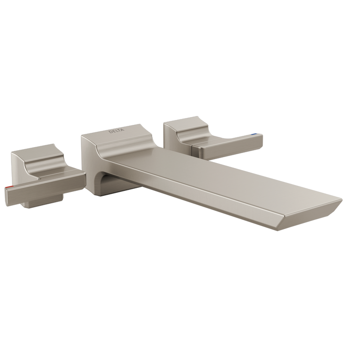 Delta Pivotal T5799 Two Handle Wall Mounted Tub Filler, lumicoat stainless