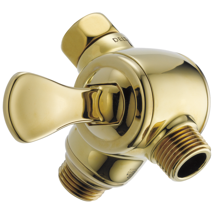 Delta Universal Showering Components U4929 3-Way Shower Arm Diverter for Hand Shower, polished brass