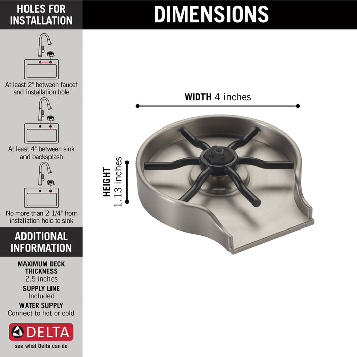 Delta GR150 Glass Rinser, spotshield stainless - view 2