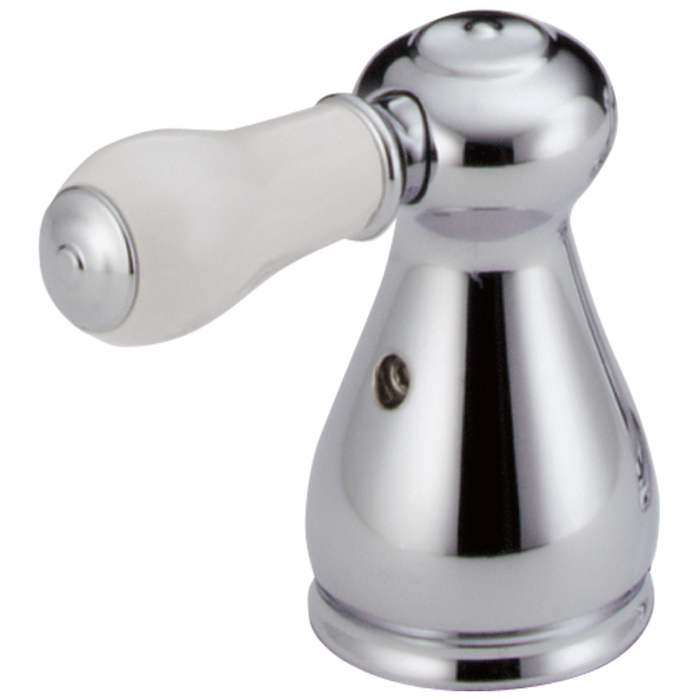 Delta Leland H277SS Porcelain Lever Handle Set - Bathroom, chrome