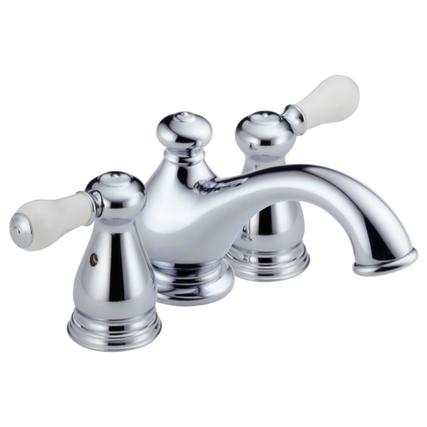 Delta Leland H277SS Porcelain Lever Handle Set - Bathroom, chrome - view 2