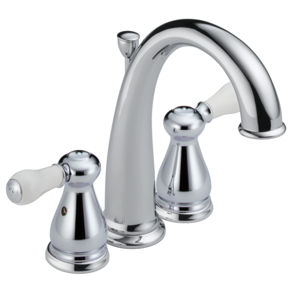 Delta Leland H277SS Porcelain Lever Handle Set - Bathroom, chrome - view 3