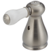 Delta Leland H277SS Porcelain Lever Handle Set - Bathroom, stainless steel