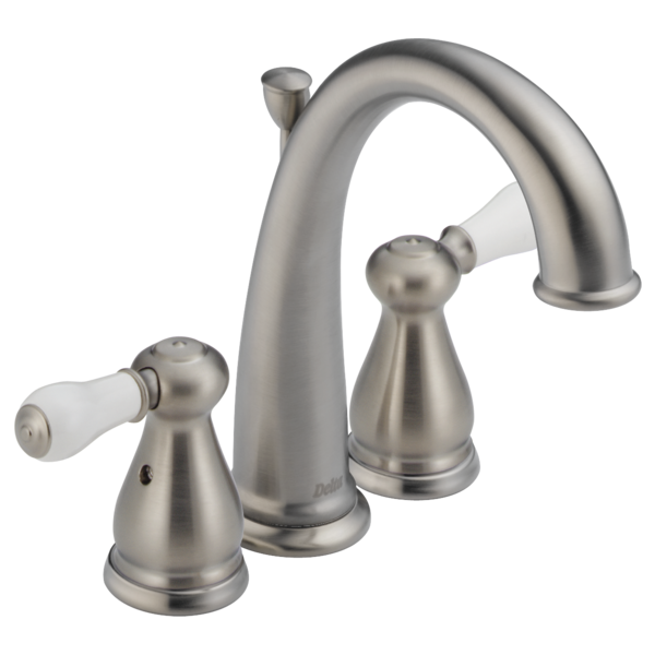 Delta Leland H277SS Porcelain Lever Handle Set - Bathroom, stainless steel - view 2