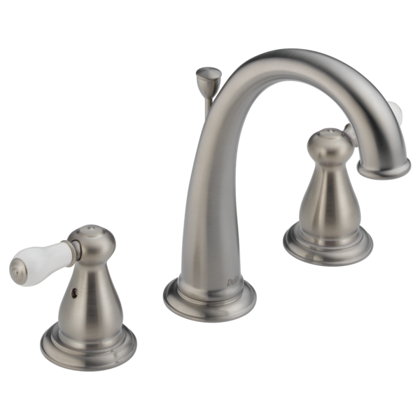 Delta Leland H277SS Porcelain Lever Handle Set - Bathroom, stainless steel - view 4