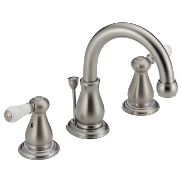 Delta Leland H277SS Porcelain Lever Handle Set - Bathroom, stainless steel - view 5