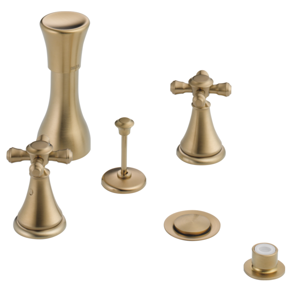 Delta Cassidy H295RB Metal Cross Handle Set - Deck Mount Bathroom & Bidet