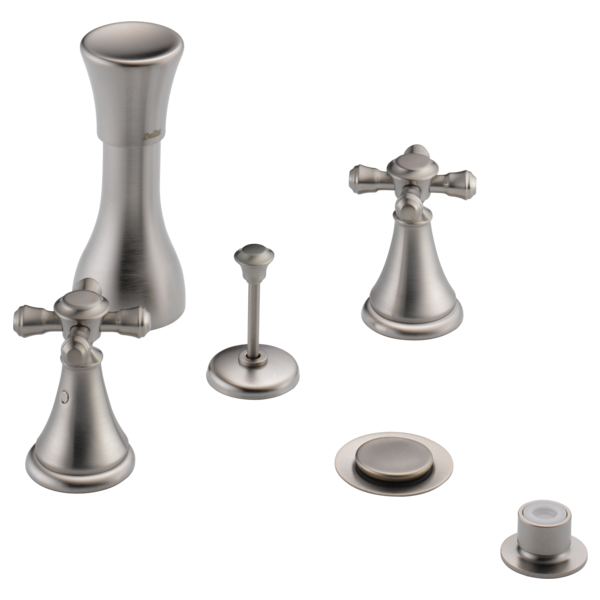 Delta Cassidy H295RB Metal Cross Handle Set - Deck Mount Bathroom & Bidet