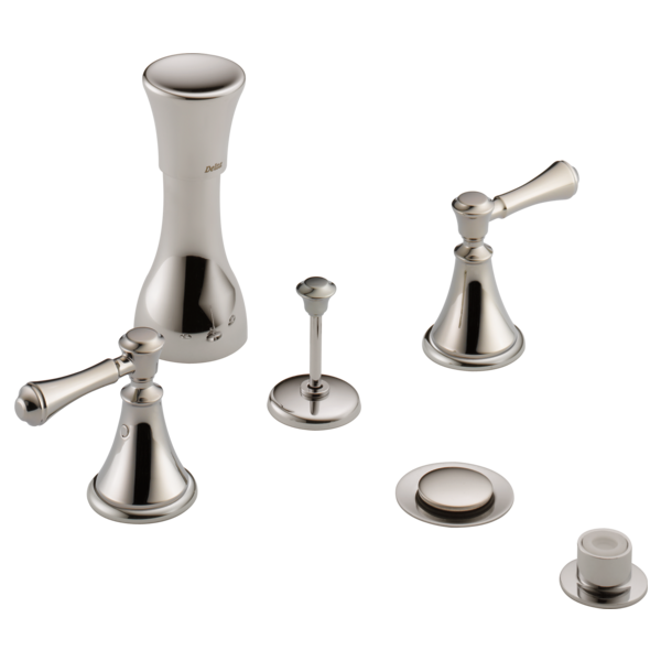 Delta Cassidy H297RB Metal Lever Handle Set - Deck Mount Bathroom & Bidet, polished nickel - view 3