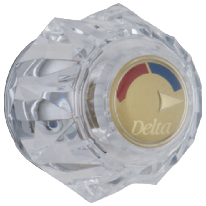 Delta H71PB Clear Knob Handle Kit, polished brass