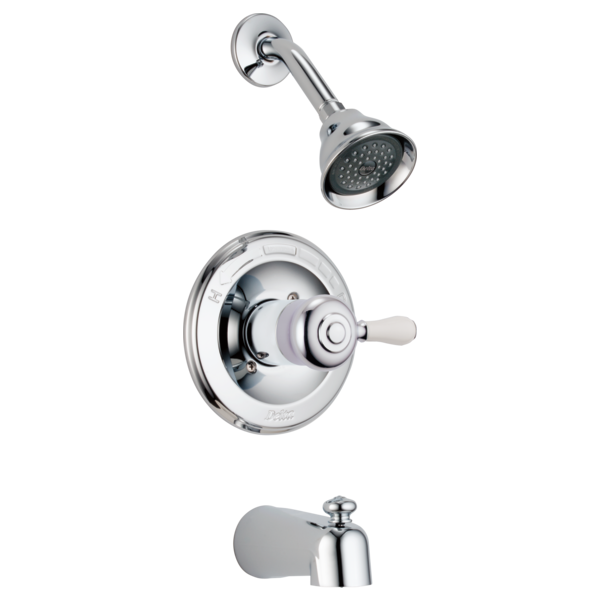 Delta Leland H777SS Porcelain Handle Kit - Tub & Shower, chrome - view 2