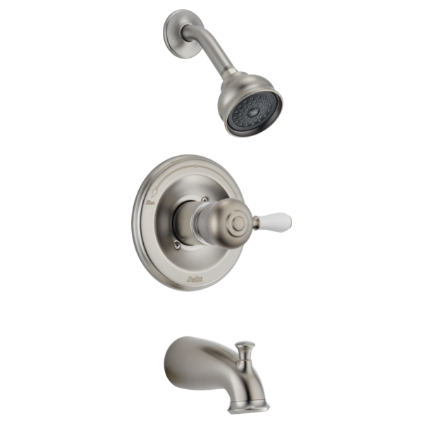 Delta Leland H777SS Porcelain Handle Kit - Tub & Shower, stainless steel - view 2