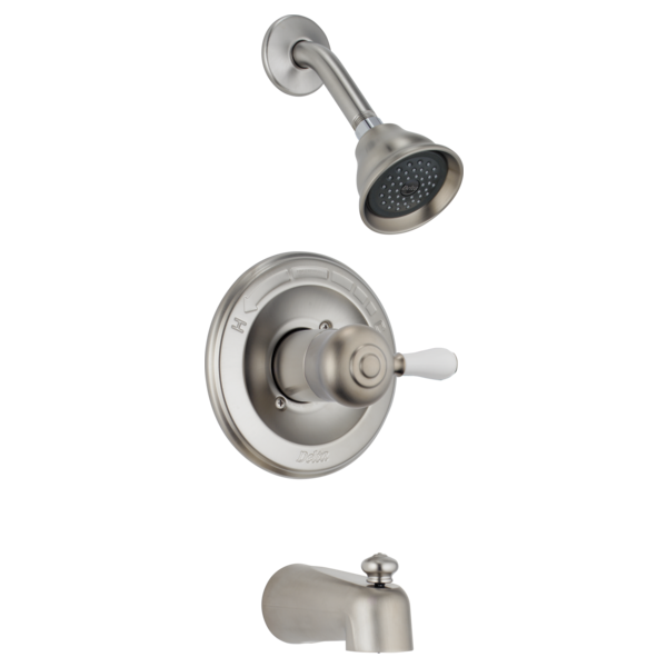 Delta Leland H777SS Porcelain Handle Kit - Tub & Shower, stainless steel - view 3
