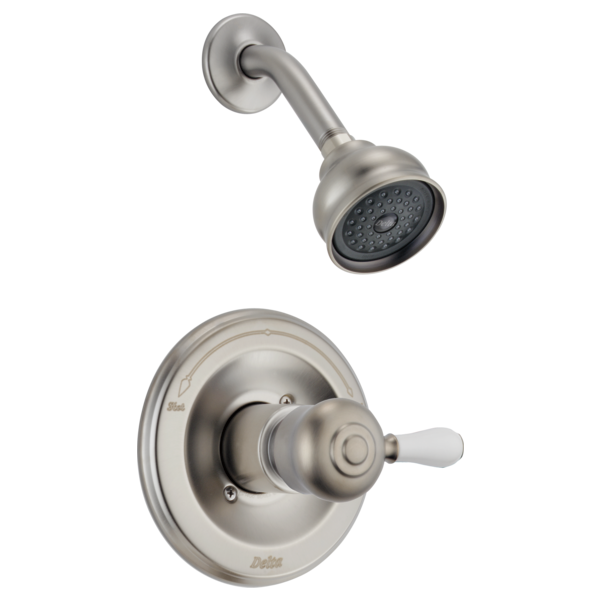 Delta Leland H777SS Porcelain Handle Kit - Tub & Shower, stainless steel - view 4