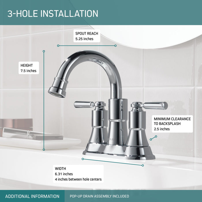 Peerless Westchester P2523LF Two-Handle Centerset Bathroom Faucet