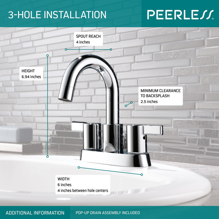 Delta Peerless Precept:P299102LF Two Handle Centerset Bathroom, chrome - view 3