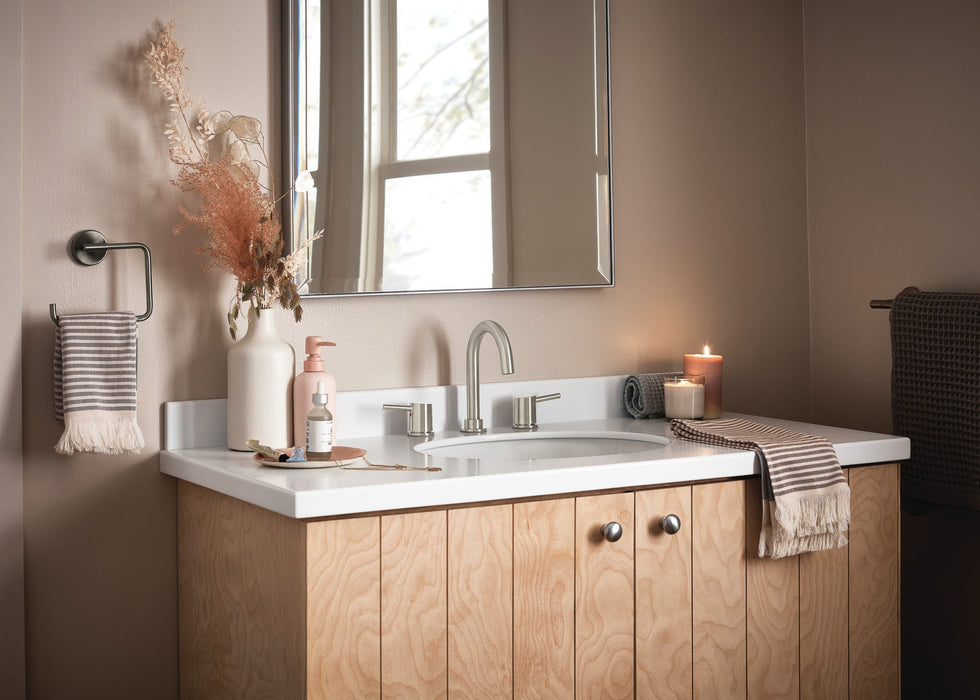 Peerless Precept P3547LF Two Handle Widespread Bath Faucet, brushed nickel - view 4
