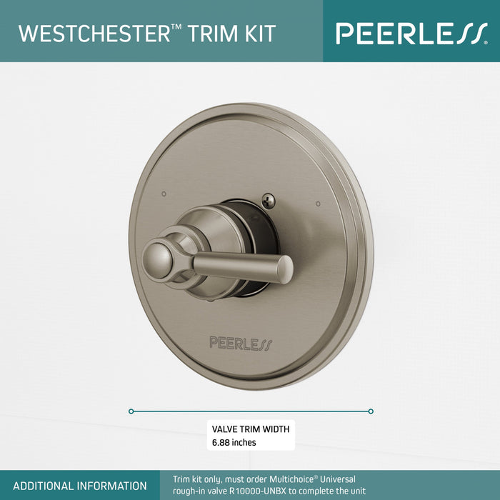 Delta Peerless Westchester:PTT14023 Valve Only Trim 1L 14S, brushed nickel - view 2